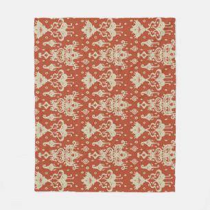 Orientalisches Vintage-Ikat geometrisches Damastmu Fleecedecke