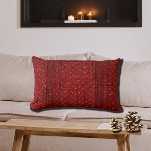 Orientteppich aus rotem Lumbalkissen Lendenkissen