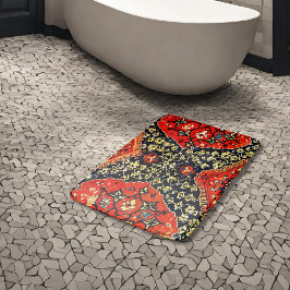 Orientteppich in blau-orangefarbener Badematte