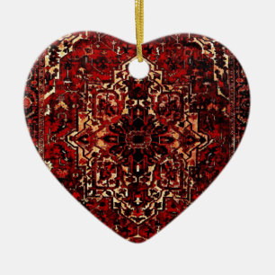 Orientteppichdesign in dunkelrot keramikornament