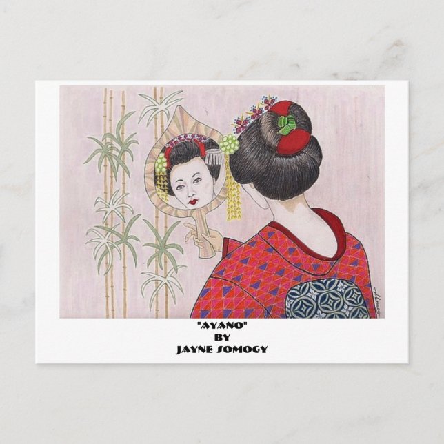 Orig. Art - Geisha Girl Post Card Postkarte (Vorderseite)