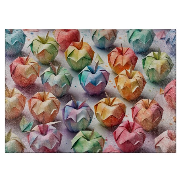 Origami Äpfel Schneidebrett (Vorderseite)