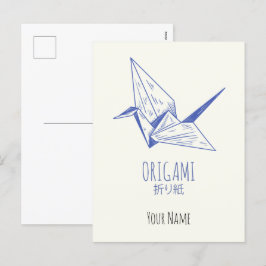 Origami Art japanische Faltkunst Retro Krane Feiertagspostkarte
