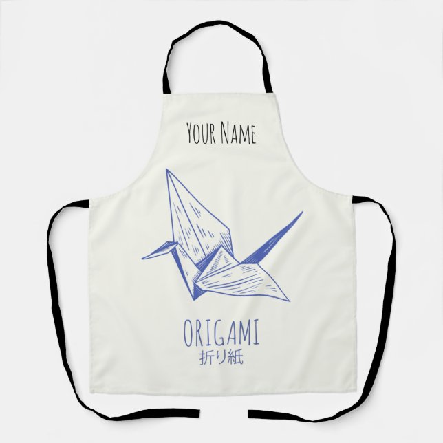Origami Art japanische Faltkunst Retro Krane Schürze (Vorderseite)