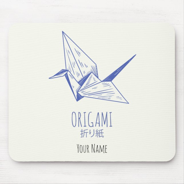 Origami Art Traditioneller Kran Mousepad (Vorne)