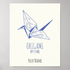 Origami Art Traditioneller Kran Poster