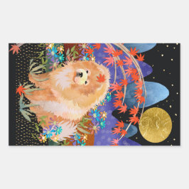 ORIGAMI AUTUMN Chow Rechteck Aufkleber