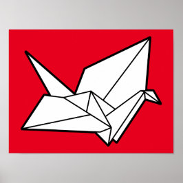 Origami bird  16 x 12 poster
