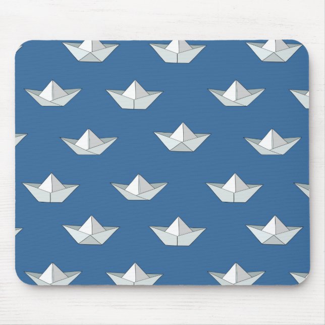 Origami-Boote Auf Dem Wasser Muster Mousepad (Vorne)