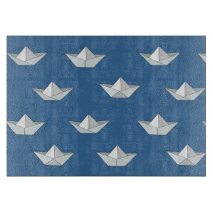 Origami-Boote auf dem Wasser Muster Schneidebrett