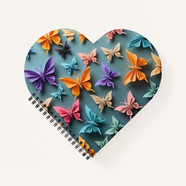 Origami Butterfly Pattern Notizbuch (Vorderseite)