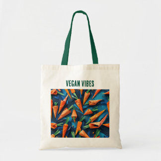 Origami Carrots Pattern - Vegane Vibes Tragetasche