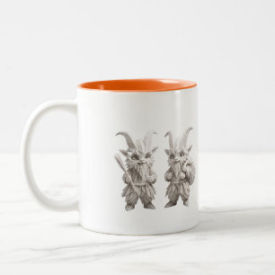 Origami Chibi Krampus Duo in Weißer Tasse