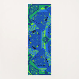 Origami Chintz (L) Blue Green Yogamatte