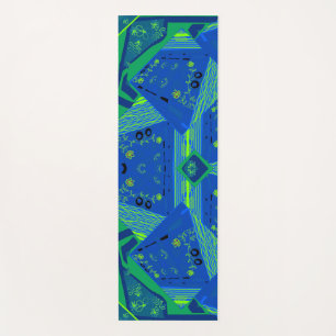Origami Chintz (L) Blue Green Yogamatte