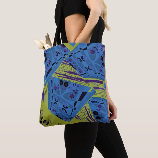 Origami Chintz (L) Blue Indigo Olive Black (Von Nahem)