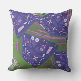 Origami Chintz (L) Lila rosa Grün Kissen