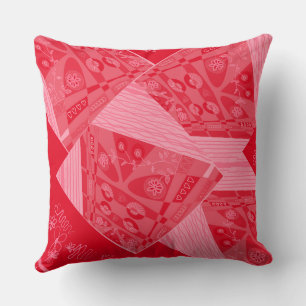 Origami Chintz (L) Rote Erdbeere Kissen