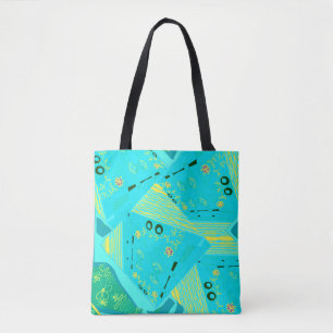 Origami Chintz (L) Türkis-Gelb Aquamarin