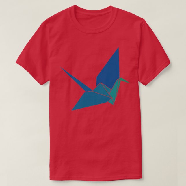 Origami Crane Blue 4 T-Shirt (Design vorne)