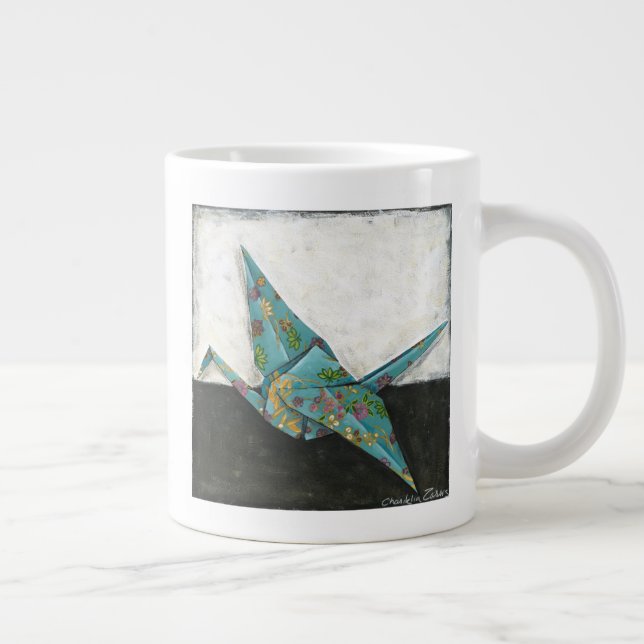 Origami Crane mit Blumenbezeichnungen Jumbo-Tasse (Rechts)
