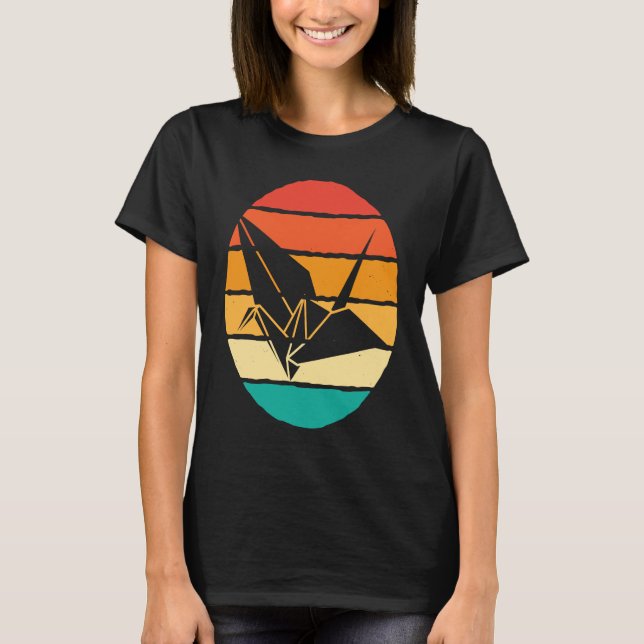 Origami Crane Retro Orizuru T-Shirt (Vorderseite)