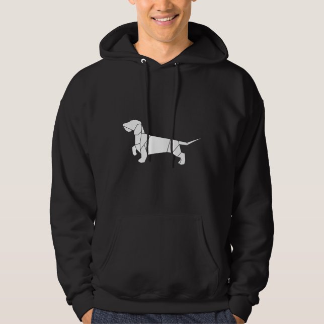 Origami Dackel Wire Dackel Hoodie (Vorderseite)