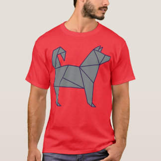 Origami Dog japanische Papierkunst Origami husky T-Shirt