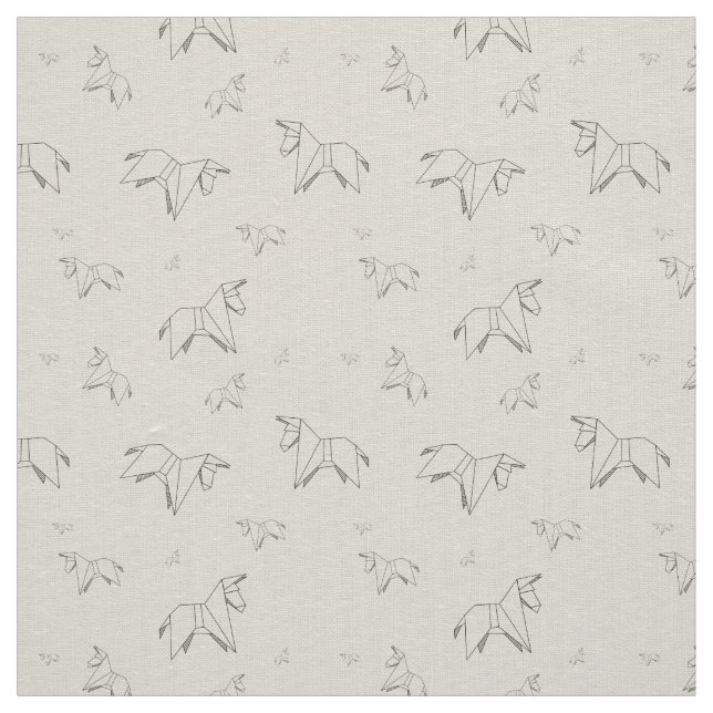 Origami Donkey auf Linen Farbe Stoff (Muster)