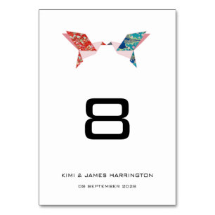 Origami Doves   Einladung zur Hochzeit Tischnummer