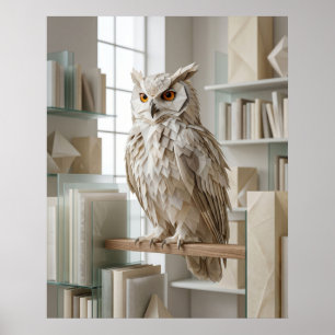 Origami-Eulen-Bibliothek Poster