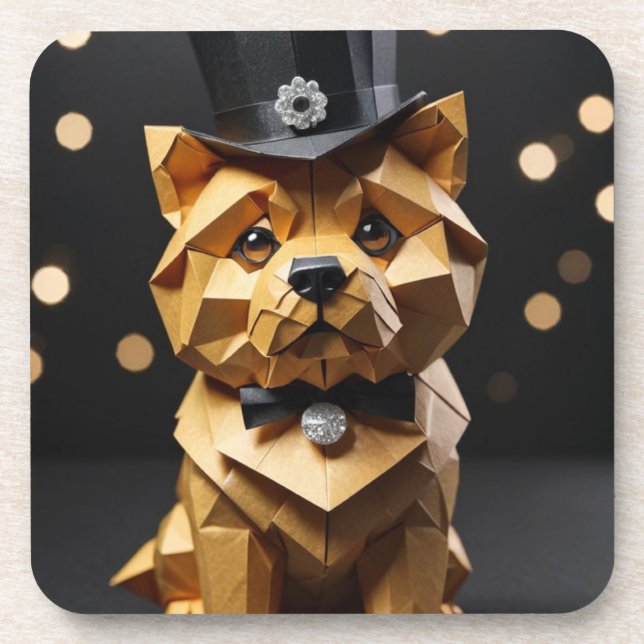 Origami extravagante Chow Getränkeuntersetzer (Vorderseite)