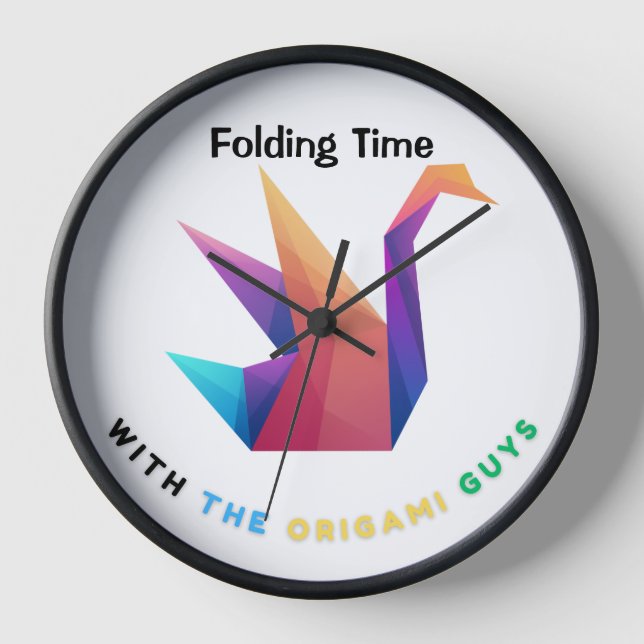 Origami 'Faltenzeit' Uhr (Vorderseite)