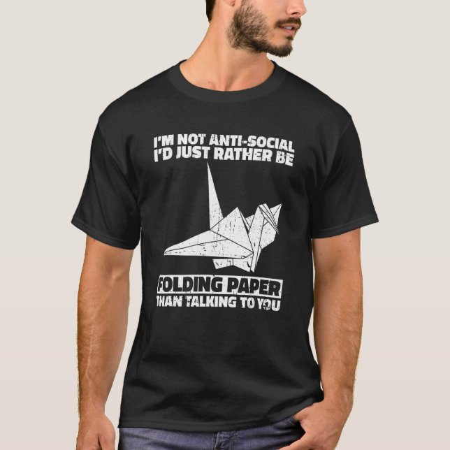 Origami-Faltpapier für einen Papierkran T-Shirt (Vorderseite)