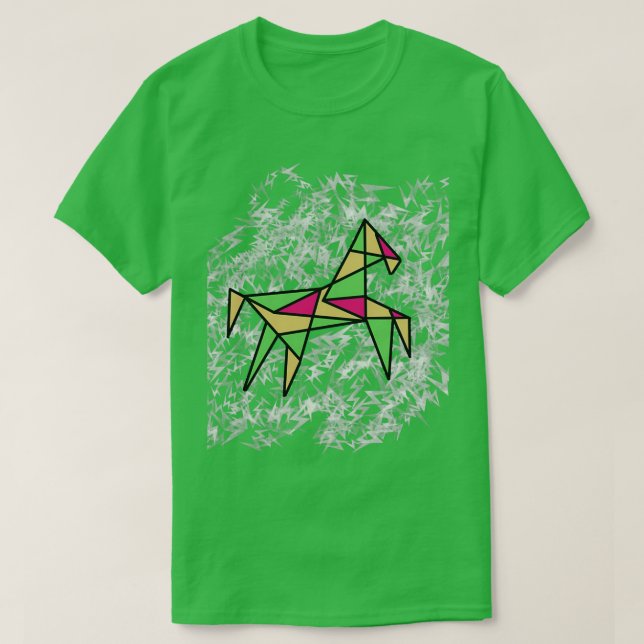 Origami farbiges Pferd T-Shirt (Design vorne)