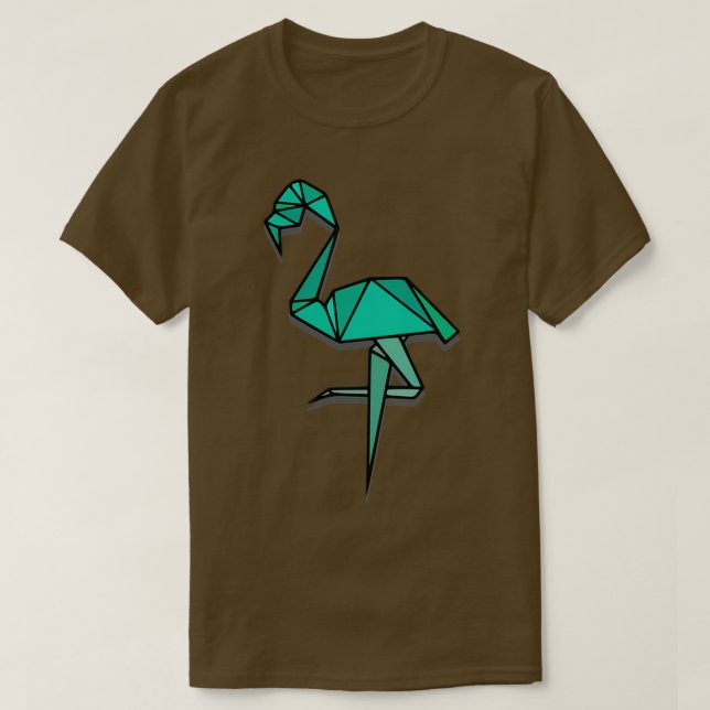 Origami Flamingo Aqua Green T-Shirt (Design vorne)
