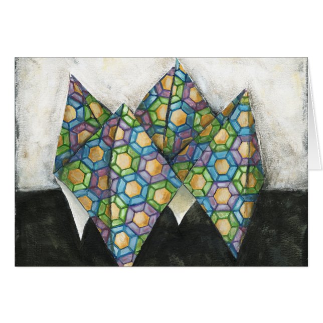Origami Fortune Teller auf geometrischem Papier (Vorderseite (Horizontal))