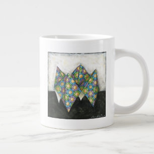 Origami Fortune Teller auf geometrischem Papier Jumbo-Tasse