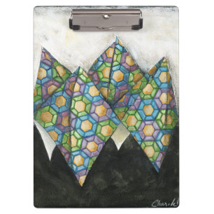 Origami Fortune Teller auf geometrischem Papier Klemmbrett