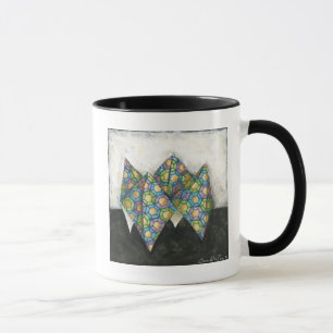 Origami Fortune Teller auf geometrischem Papier Tasse