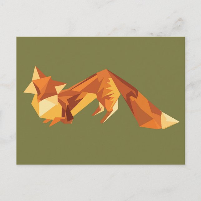 Origami fox postkarte (Vorderseite)