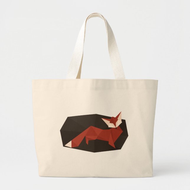 Origami Fox-Tunnel-bohrwagenTasche Jumbo Stoffbeutel (Vorne)