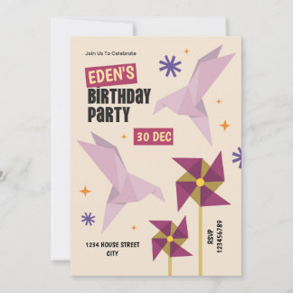 Origami-Geburtstagseinladung – Papierfaltkunst Einladung