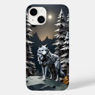 Origami Grauer Wolf Case-Mate iPhone 14 Hülle