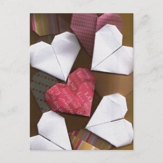 Origami Hearts Postcard Postkarte