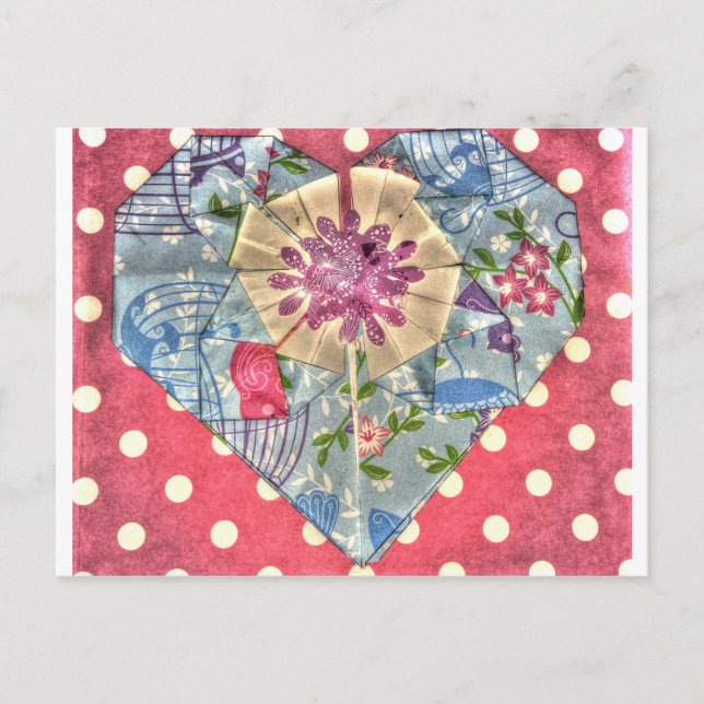 ORIGAMI HERZ JAPANESE ART POSTKARTE (Vorderseite)