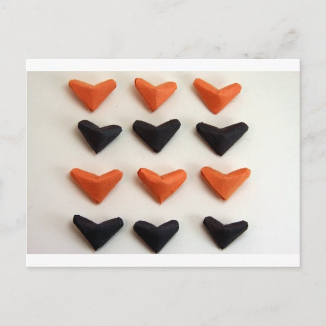 Origami-Herzen Postkarte (Vorderseite)