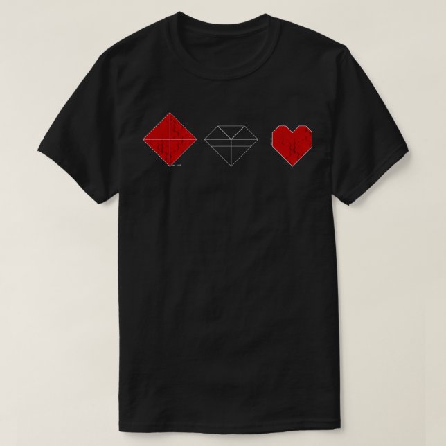 Origami-Herztutorial T-Shirt (Design vorne)