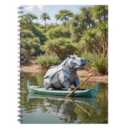 Origami Hippo On a Canoe Notizblock