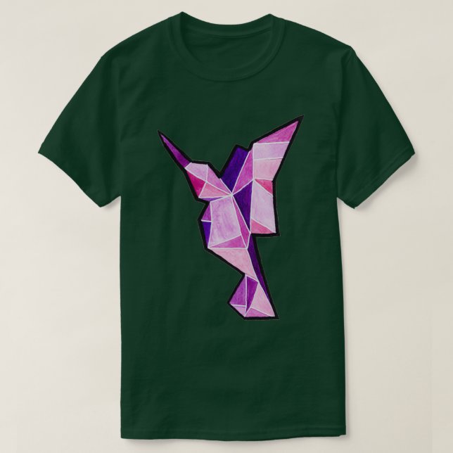 Origami Hummingbird Watercolor T-Shirt (Design vorne)